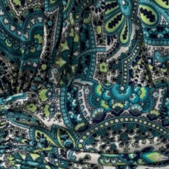 R‎ and  K Halter Paisley Dress Blue & Green EUC - Picture 5 of 7
